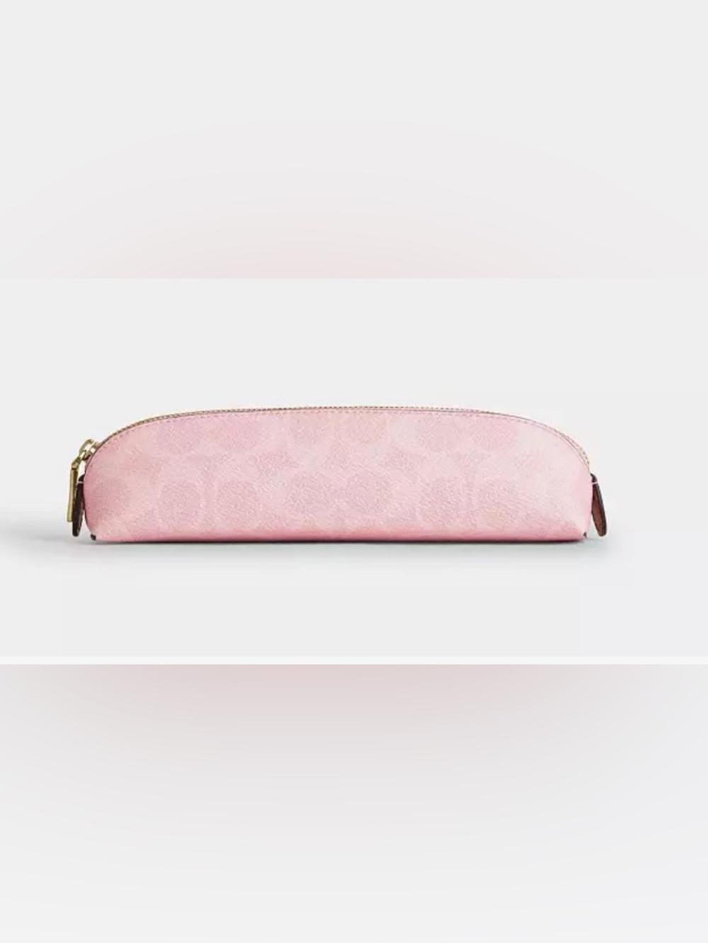 Coach Powder Pink Pencil Case In Signature Canvas